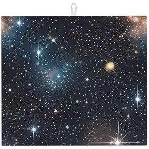Constellation Star Clusters Galaxies Super Absorberende Keuken Aanrecht Droogmat, Ultrafijne Microfiber Reinigingspad