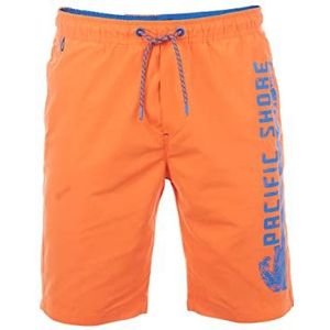 RIVERSO RIVJannik Zwembroek voor heren, korte broek, zomer, sport, shorts, trekkoord, print, 100% polyester, zwart, blauw, rood, groen, oranje, S, M, L, XL, XXL, 3XL, 4XL, 5XL, L