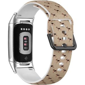 RYANUKA Sport-zachte band compatibel met Fitbit Charge 5 / Fitbit Charge 6 (hond Duitse herder), siliconen armband accessoire, Siliconen, Geen edelsteen
