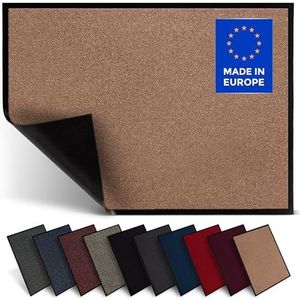 Jan Max vuilvangmat - 8 kleuren - deurmat met 2900g/m2 PP Twisted Heatset fiber - 2,4l/m2 vochtopname - schoonloopmat 60 x 80 cm lichtbeige