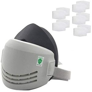HAORONG Herbruikbare Stof Halve Ademhalingsapparaat Chemische Anti-Stof Verf Respirator Lassen Veiligheid Industrieel Masker (1 stks Rubber Anti-Stofmasker+10 stks Katoen Filters)