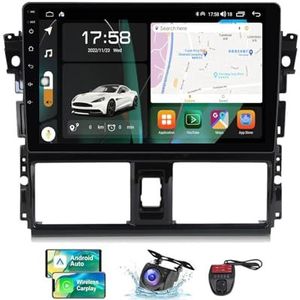Android 13 Dubbel DIN autoradio voor Toyota Vios XP150 2013-2020-GPS Navi | Gratis achteruitrijcamera| 9 inch Scherm met Carplay Android Auto/FM RDS DAB/Bluetooth/SWC/DSP Stereo(NF-6)