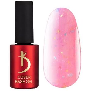 K Professionele basislaag, basisgel cover, roze vlokken, camouflage, 7 ml, onderlak, uv-nagellak, gelnagels, roze vlokken, camouflagekleur, glitter, confetti