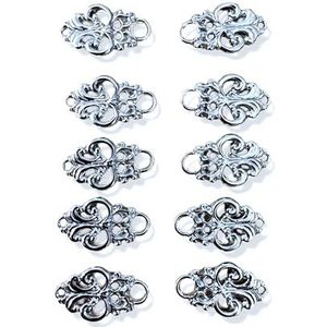 10 stuks zilver glanzende kleine korsetoogjes Dirndl lijfje coursage van metaal 21 mm x 16 mm
