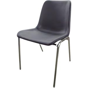 Bezoekersstoel MEE215, wachtkamerstoel, kunststof stoel, vergaderstoel, stapelbare en lichte stoel, gemakkelijk te reinigen, ruimtebesparende stoel (antraciet)