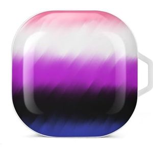 Genderfluid Pride LGBT vlag oordopjes hoesje compatibel met Samsung hard shell beschermhoes wit stijl