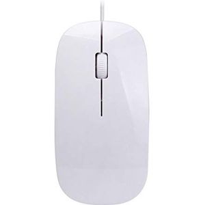 Bedrade ultradunne mini-muis desktop computer laptop mat zwart wit schattige ergonomische gamingmuis, wit