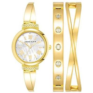 Anne Klein Vrouwen Premium Crystal geaccentueerd Bangle horloge Set, AK/2245, Goud