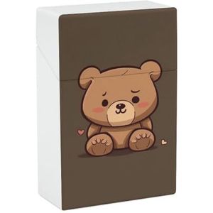 Cartoon Bruin Leuke Beer Sigaret Case Doos King Size 85mm 20 Capaciteit Push to Open Waterdichte Sigaret Case voor Vrouwen Mannen Pocket Sigaret Houder Case Vintage Sigaret Doos