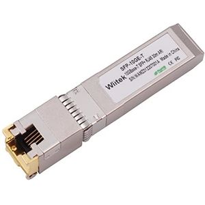 Wiitek 10G SFP+ naar RJ45 kopermodules, 1.25G/2.5G/5G/10GBase-T Ethernet koper naar SFP+ zendontvanger Compatibel voor Arista SFP-10GE-T (Cat 6a/7 of beter, 30 meter)