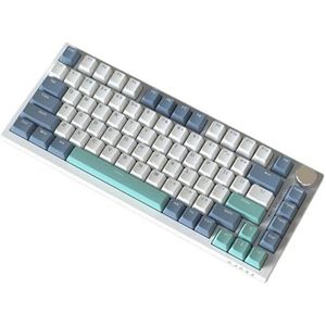 QPSJXN TRI-MODE Draadloze RGB mechanische gaming-knop, compatibel met pc en laptop 2,4 GHz en Bluetooth AK75 AK820 lay-out (groen wit blauw)