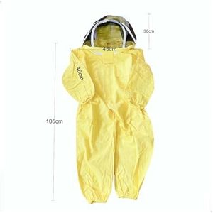 Bijenpak, Bijenteelt Beschermend pak Jumpsuit Imkerjas Kleding for kinderen Volwassen Full Body Anti Bijenpak Bijenteeltkleding Katoen(B Yellow)