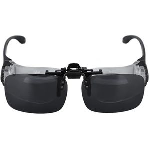 Handsfree Verrekijkerbril met 4x Vergroting, High Definition-lens, Gepolariseerde Clips, Verstelbare Focus voor Vissen, Vogels Kijken, Sport, Concerten, Theater, Opera, Tv