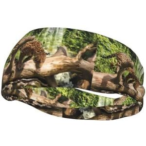 Panther Op Boom Trunk Waterval Unisex Mode Sport Zweetband Voor Voetbal Basketbal Gym Workout Kleding Accessoires