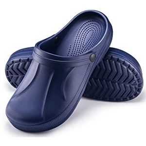 ESTRO Klompen Heren Tuinklompen Gom - Sanitaire Klompen Heren Tuinschoenen Gom Schoenen Zomer Muiltjes F06 (43, Donkerblauw)