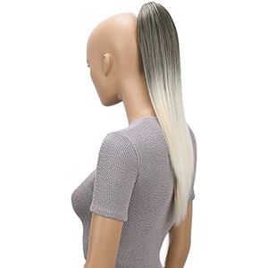 CAISHA 50cm Haarstukje Vlecht Paardenstaart Haarextensies Glad Ombré Bruin Blond H114