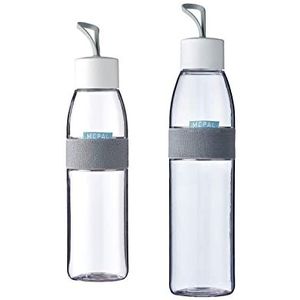 Mepal – Duo pack drinkfles Ellipse Nordic White – inhoud 500 en 700 ml – ook voor koolzuurhoudende dranken – onbreekbaar materiaal – lekvrij – vaatwasmachinebestendig