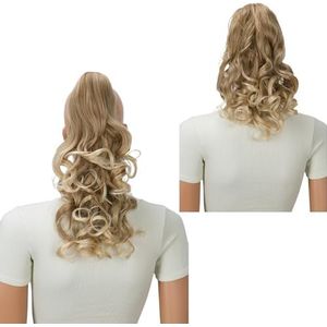 CAISHA 2 IN 1 30cm En 40cm Haarstukje Vlecht Paardenstaart Haarextensies Volumineus Golvend Blond Mix H3-2