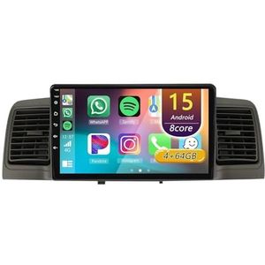 Android 15 Radio,voor Toyota Corolla E120 E130 2000-2007, 9 inch Touchscreen Autoradio met Wireless CarPlay Android Auto Bluetooth WIFI GPS-navigatie swc(B1,A 4core (2G+32G))