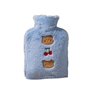 DieffematicRSD Warmwaterkruik Hot Water Fles for Bed Pluche PVC Leuke Herbruikbare Hand Voet Buik Warmer Draagbare Hot Water Zakken Pouch Gift (Color : Dark blue)