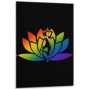 Doing Yoga Over Lotus Bloem Nieuwigheid Canvas Poster Grappige Wall Art Decoratieve Opknoping Foto voor Woonkamer Slaapkamer Thuis Kantoor