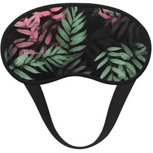 Slaap-oogmasker voor dames en heren, zacht, comfortabel slaapmasker, verduisterend, slaapoogbedekking voor reizen, yoga, dutje, werk, zwart, roze, groene bladeren