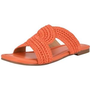 NINE WEST Quara platte sandalen voor dames, Oranje 800, 39 EU