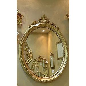 Artissimo Wandspiegel goud ovaal barok spiegel antieke badkamer spiegel 63 x 46 cm gangspiegel Prunk Rococo spiegel C13, 63 x 46 cm