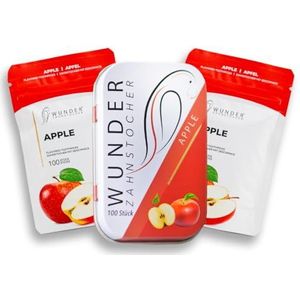 Wunder Tandenstokers, tandenstokers met smaak, set van 3, plasticvrij kauwgom, helpt tegen slechte adem, stoppen met roken, frisse adem met gearomatiseerde tandenstokers, suikervrij, veganistisch