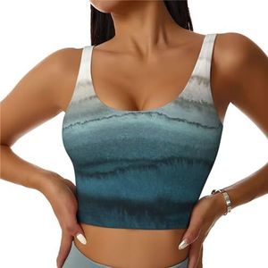 Within The Tides Print Comfortabel sportvest voor dames, yoga trainingsvest voor dames, lichtgewicht zomer, Zwart, S