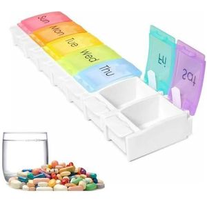 Pill dispenser Pill Organizer, Detachable Travel Pill Planner, Portable Airtight Pill Container, BPA Free Daily Medicine Case, Easy Fill (Size : 7 Compartments)