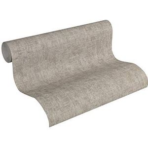 behang geschilderd effect taupe grijs 53 cm x 10.05 m - van Sanders & Sanders