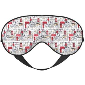 I Love London Printing Veelzijdige Sleep Eye Cover Zacht Oogmasker Omkeerbaar voor Meditatie & Reizen Oogmasker Unisex