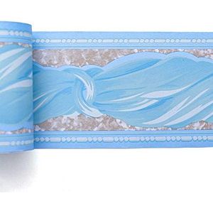 Livelynine Blauw Behang Border Peel en Stick Border Boog-Knoop Muurgrens voor Kids Slaapkamers Badkamers Zelfklevende Behang Grenzen voor Tiener Meisjes Jongens Slaapkamer Bulletin Board Border 4inx32.4 ft