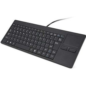 Touchpad-toetsenbord, Tangxi USB-toetsenbord met 82 toetsen, bedraad toetsenbord met geïntegreerd touchpad, antislip, plug and play voor desktop laptop notebook, zwart