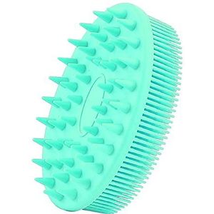 Siliconen shampoo hoofd hoofdhuid massage borstel siliconen lichaamsborstel haar wassen kam bad douche borstel massage borstel haarborstel 1 stuk (kleur: type 1 - groen)