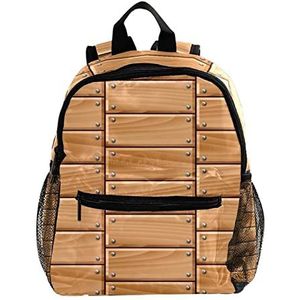 Mini Rugzak Pack Bag verse houten gevelbeplating muur Leuke Mode, Meerkleurig, 25.4x10x30 CM/10x4x12 in, Rugzak Rugzakken