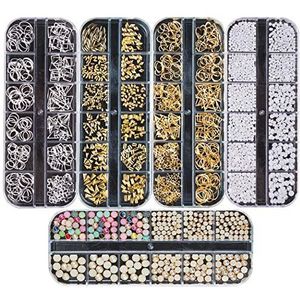 Ranvi 3000 stuks (5 doos) Nail Art Strass Set Nail Ornaments Style2
