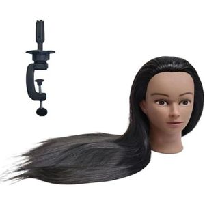 Nieuwe Afrikaanse mannequin hoofdkapsel, kappersopleidingshoofd, cosmetologiepop hoofd for vlechten, oefenstyling, modelkit(As shown 1)