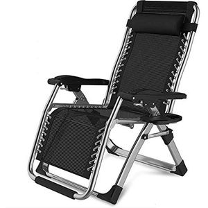Buiten terrasstoelen zwart Zero Gravity ligstoel, opvouwbare tuin buiten terras relaxstoelen voor zwaar gebruik, Textoline fauteuil met bekerhouder (kleur: stijl 1)