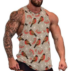 Bullfinches And Rowan Tanktop voor heren, mouwloos T-shirt, pullover, gymshirts, workout zomer T-shirt