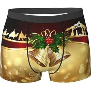 EdWal Kerstkameel in de verte print Atletisch ondergoed voor heren, herenondergoed, boxerslip, zacht ondergoed, Zwart, S