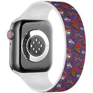 Solo Loop band compatibel met alle series Apple Watch 38/40/41mm (Military Forces Navy Air Force) rekbare siliconen band band accessoire, Siliconen, Geen edelsteen