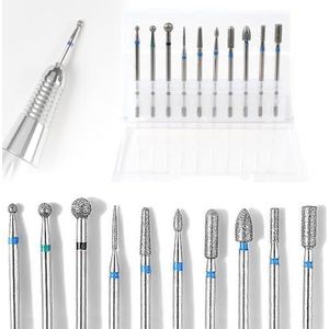 TRKETK 10 Stks Nail Boren Set, Cuticle Remover Boren Elektrische Nail Boor Kit 3/32 ""Carbide Nail Boor Professionele Boor Diamant Nail Boren Set Manicure Slijpen Hoofd Tool