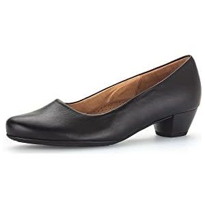 Gabor Pilot-pumps met gesloten neus voor dames, Zwart Leer, 6.5 UK Wide