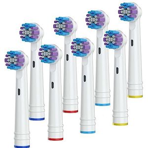 Vervangende tandenborstelkoppen voor Oral B Braun, verpakking van 8 professionele elektrische tandenborstelkoppen, precisie-opzetborstels navulling compatibel met Oral-B 7000/Pro