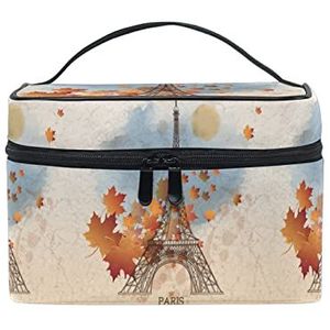 Schattig cadeau Parijs Eiffeltoren make-up tas voor vrouwen cosmetische tassen toilettas trein koffer