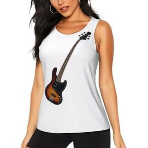 Gitaar Sport Gym Vest Top voor Vrouwen, Sneldrogend Ronde Hals Mouwloos T-Shirt Atletische Workout Vest Lichtgewicht Yoga Tee Shirt Zomer Ademend Tank Tops, 3 D, S