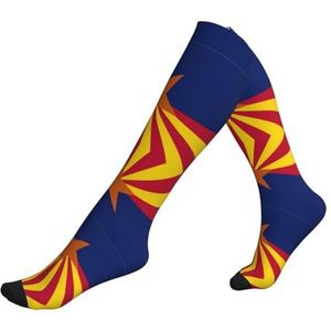 ASFgda Compressie Arizona vlag print sokken voor dames en heren, 15-20 mmhg (1 paar) beste ondersteuning voor hardlopen, fietsen, werk en fitness