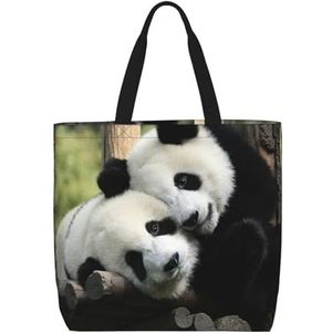 OdDdot Grijze Zen Stones Foto Print Tote Bag, Hobo Bag Crossbody Tas Voor Vrouwen Grote Capaciteit Mama Tas Schoudertas, Mooie Panda's, Eén maat